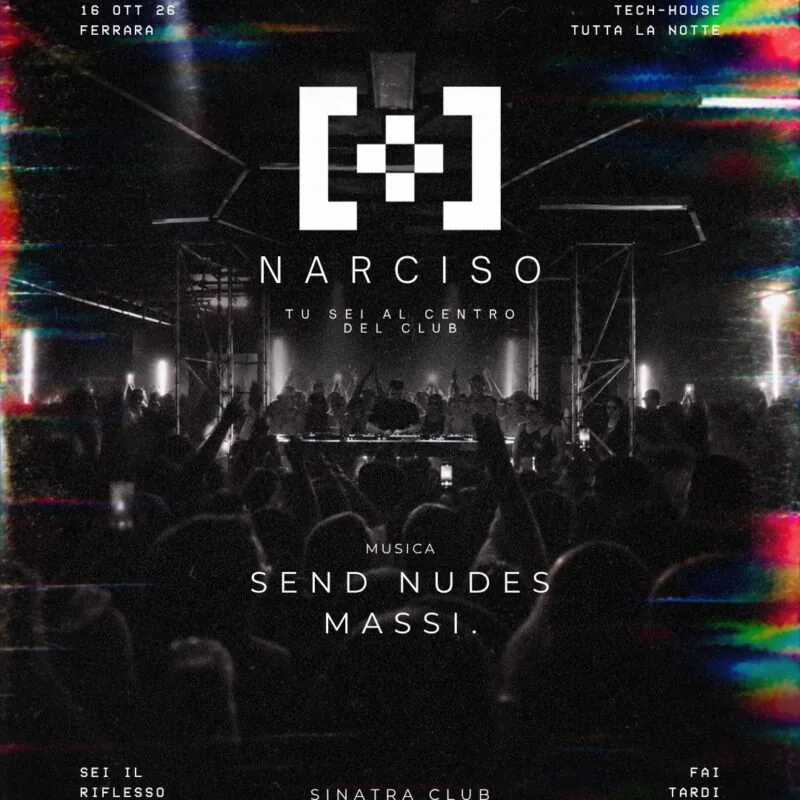 Locandina Narciso, venerdì 16 ottobre 2026 al Sinatra Club di Ferrara